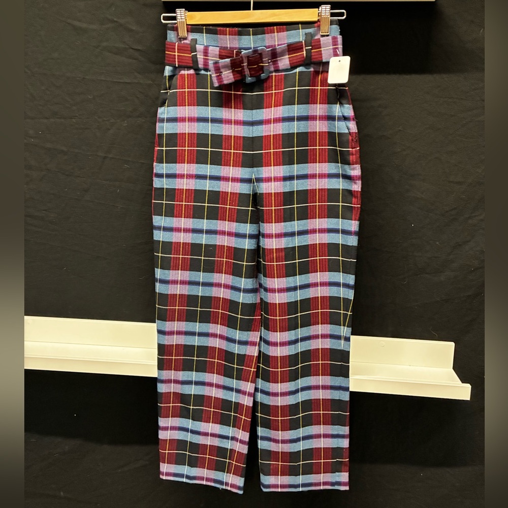 Zara Multicolor Plaid Trousers